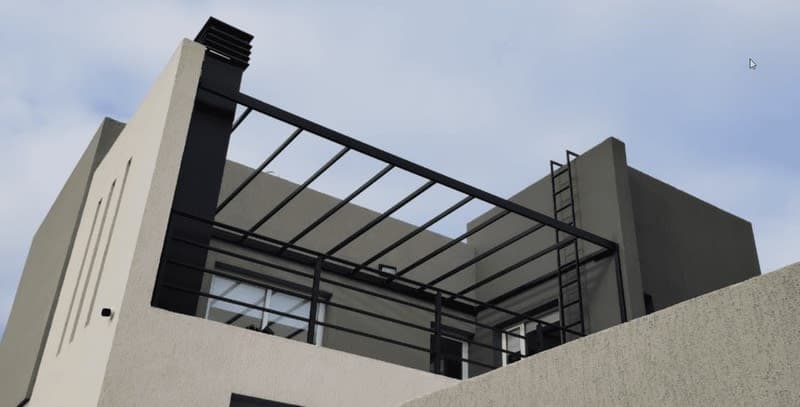 Pérgola metálica para terraza